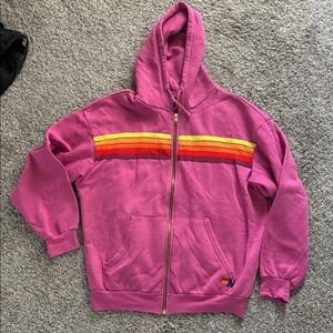 Aviator Nation 5 Stripe Zip Hoodie